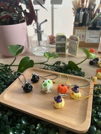 Image 2 of ghost frog, black patou, 'not so spooky' miniatures phone charm