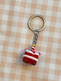 Image 4 of red velvet cake miniature ~ keychain charm ~ jelly inspired