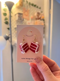 Image 4 of red velvet cake miniature ~ dangle earrings