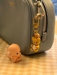 Image 4 of cute bear heart ~ keychain charm ~ rilakkuma inspired