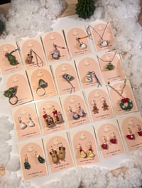 Image 4 of christmas miniature keychain | frog tree or frog coat