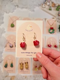 Image 4 of gingerbread miniature dangle earrings | fake food, holidays, cookie, christmas tree