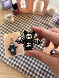 Image 4 of skeleton bat or bob | jellycat inspired handmade keychain charm