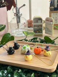 Image 3 of ghost frog, black patou, 'not so spooky' miniatures phone charm