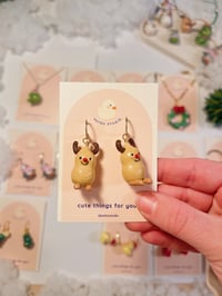 Image 5 of gingerbread miniature dangle earrings | fake food, holidays, cookie, christmas tree