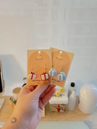 Image 1 of miniature gift box dangle earrings