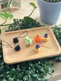 Image 4 of ghost frog, black patou, 'not so spooky' miniatures phone charm