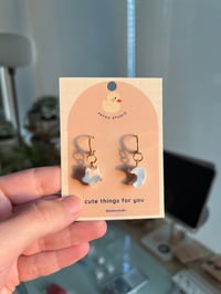 Image 3 of miniature marble star, moon, hearts, dangle earrings
