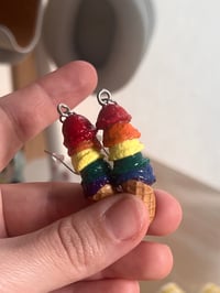 Image 5 of ice cream rainbow pride dangle earrings
