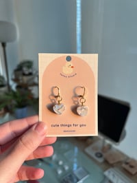 Image 4 of miniature marble star, moon, hearts, dangle earrings