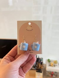 Image 4 of miniature hot cocoa mug dangle earrings