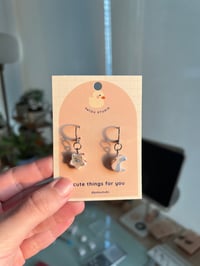 Image 5 of miniature marble star, moon, hearts, dangle earrings