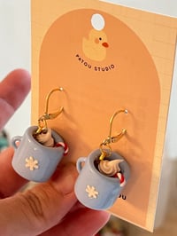 Image 5 of miniature hot cocoa mug dangle earrings