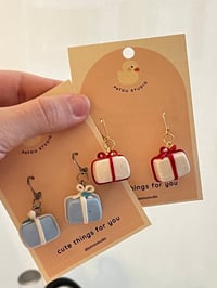 Image 5 of miniature gift box dangle earrings