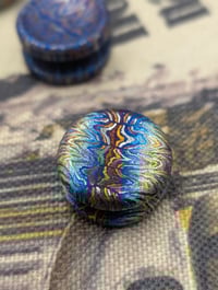 Image 1 of Preorder Custom Size Button in Flame Pattern Zircuti Gradient Blue