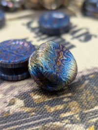 Image 4 of Preorder Custom Size Button in Flame Pattern Zircuti Gradient Blue