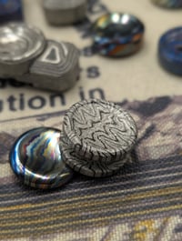 Image 2 of Preorder Custom Size Button in Flame Pattern Zircuti Etched