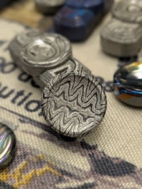 Image 3 of Preorder Custom Size Button in Flame Pattern Zircuti Etched