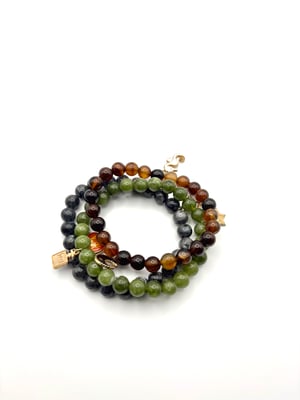 Image of 3pcs Gemstone Bead Bracelet 