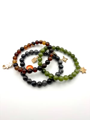 Image of 3pcs Gemstone Bead Bracelet 