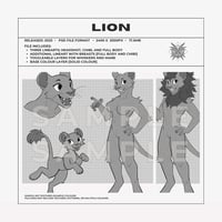 LION LINEART TEMPLATE