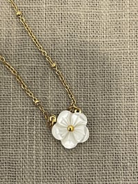 Image 3 of Stainless Steel Necklace White Flour 