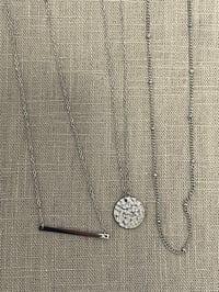 Image 2 of 3-in-1 Silver Layered Necklace Set