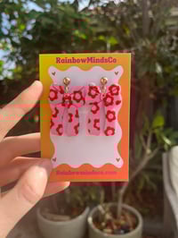 Cherry pop bow earrings 