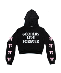 Image 2 of GOONERS LIVE FOREVER CROPPED HOODIE