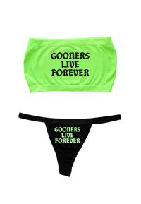 Image 2 of GOONERS LIVE FOREVER NEON TUBE TOP SET