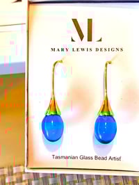 (Reserved for Deanna) "Teardrop" Earrings - Aqua