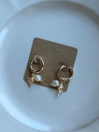 Image 4 of 18k Gold Seashell Huggies