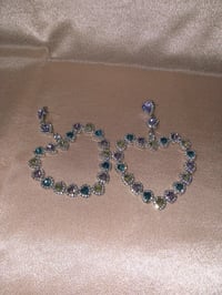 Image 4 of Bling Hearts Earrings