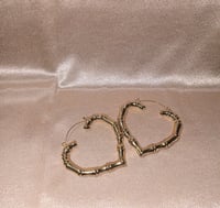 Image 1 of Bamboo Heart Earrings 
