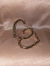 Image 3 of Bamboo Heart Earrings 