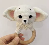 Image 3 of Crochet Fennec Fox Baby Set – Comfort Toy & Rattle