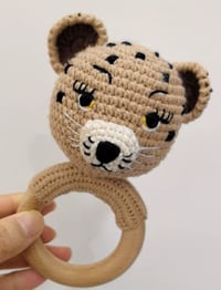 Leopard Rattle Wooden Teether