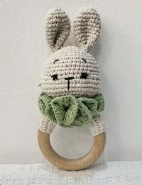 Image 1 of Bunny Rattle Wooden Teether