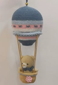 Image 2 of Handmade Crochet Hot Air Balloon with Bear