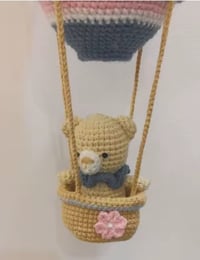 Image 3 of Handmade Crochet Hot Air Balloon with Bear