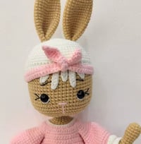Image 2 of Handmade Crochet Bunny in Pink Dress