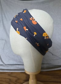 Image 1 of Cotton Stretchy Wrap in Mushrooms on Slate