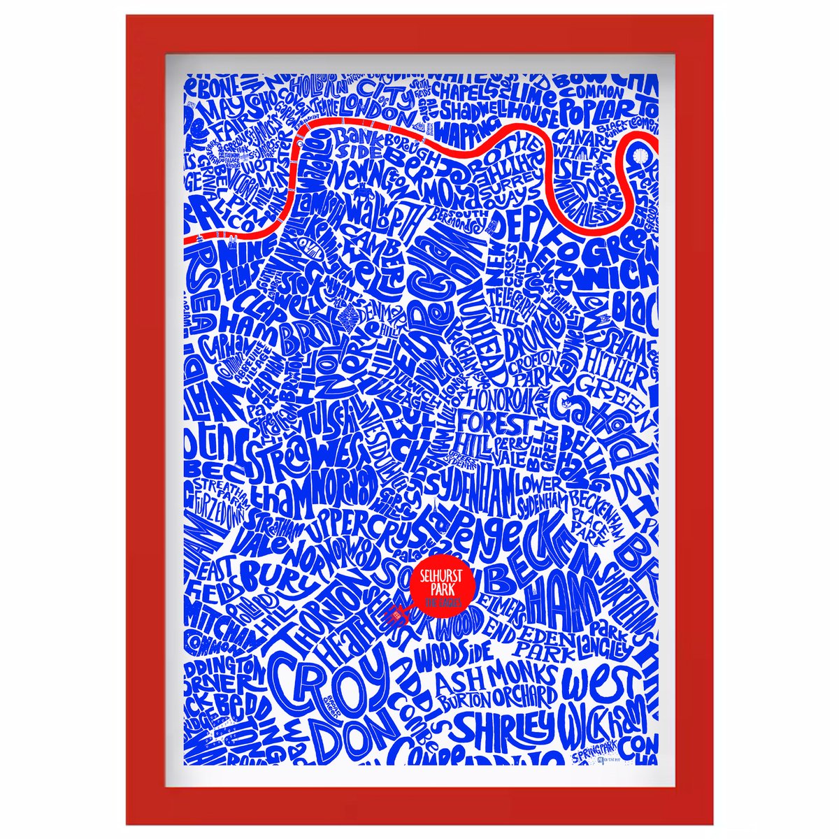 Image of Selhurst Park - The Eagles - South London Typographic Map 
