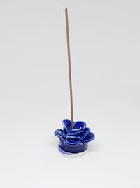 Image 1 of blue flower incense holder
