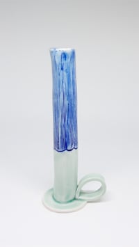 Image 1 of skinny handled vase - lines