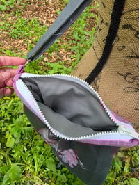 Image 4 of Linen Crossbody Purse in Peonies on Slate