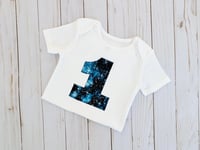 Image 1 of Space First Birthday Baby Bodysuit Neutral Boys Girls Party Top