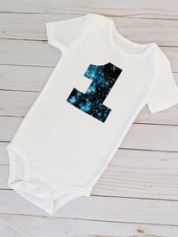 Image 2 of Space First Birthday Baby Bodysuit Neutral Boys Girls Party Top