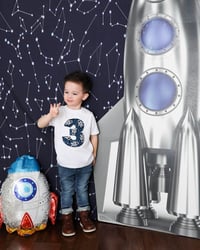 Image 4 of Astronauts Space Birthday Shirt Boy’s Number Party Top