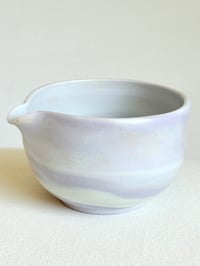 Image 3 of Lavender Marble Matcha Bowl - Lavender and White